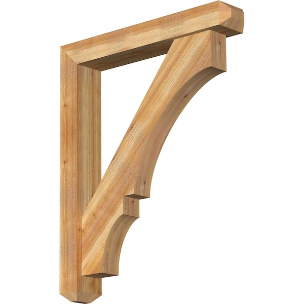 Ekena Millwork Balboa Craftsman Rough Sawn Bracket w/ Offset Brace, Western Red Cedar, 6"W x 36"D x 44"H BKT0604X36X44BOA04RWR - main